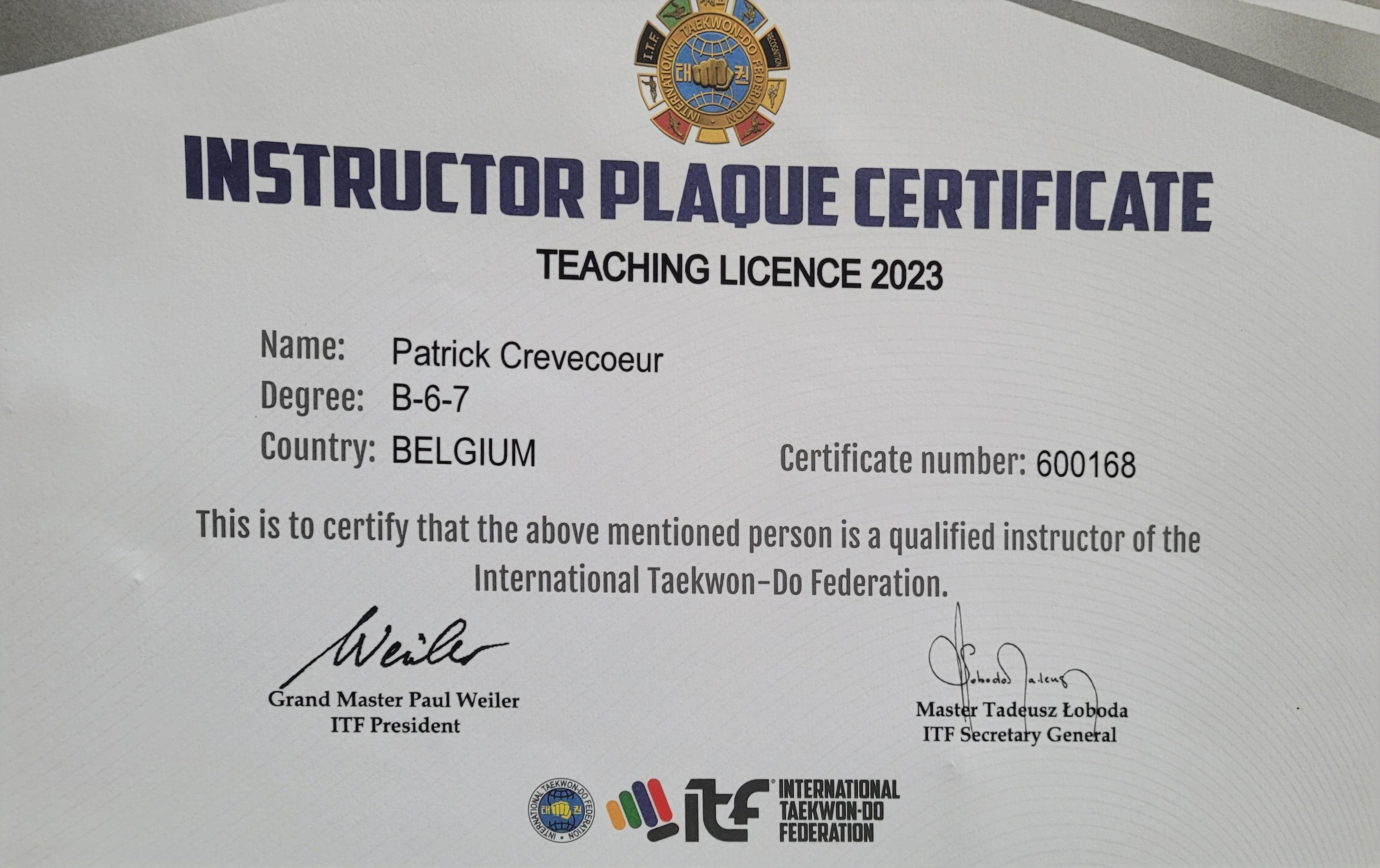 teaching licence 2023