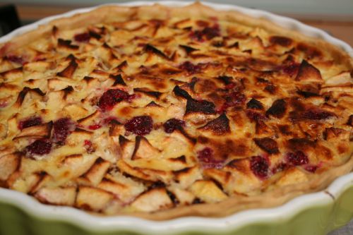 Tarte aux framboises du jardin