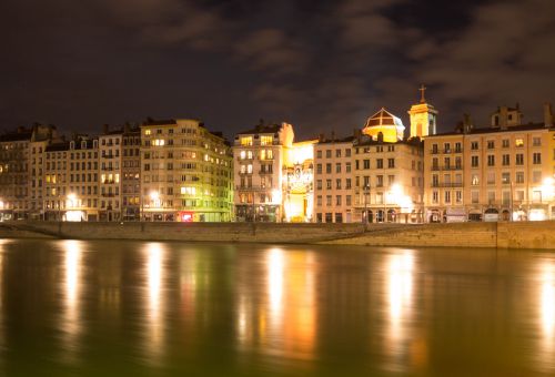 Lyon by night, France