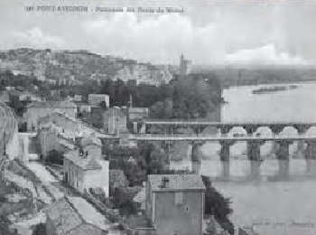 1905 Carte Postale montrant le pont de pierre en construction.jpg