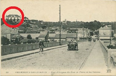 1909 - Pont de bois et la grande maison.jpg