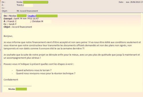 envoie du mail au directeur technique