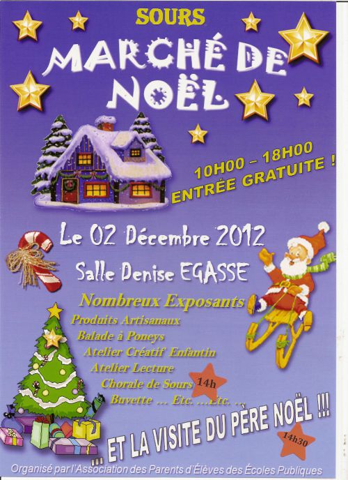 Affiche du MARCHE DE NOEL du 2 décembre 2012
