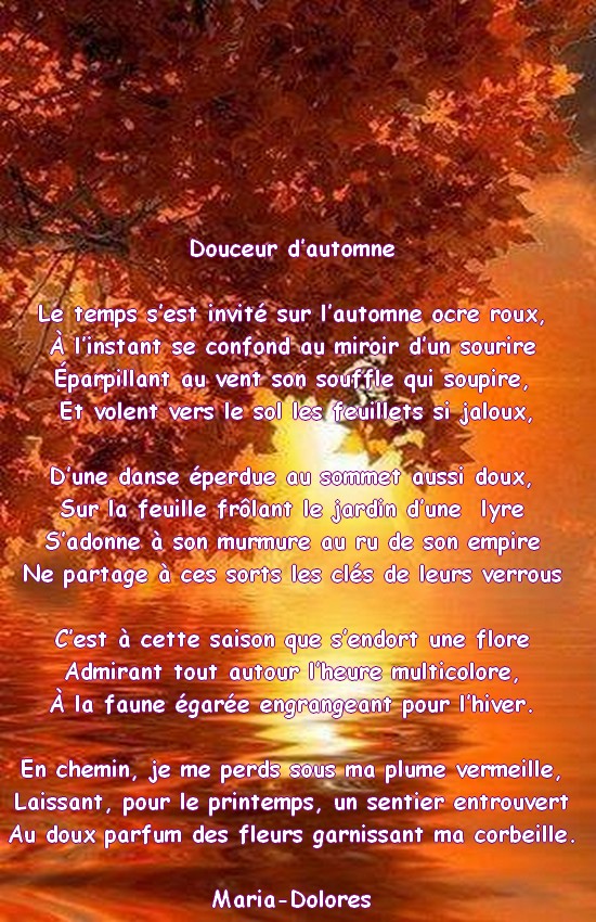 Douceur D Automne Forme Le Sonnet Francais Poemes De Marido Toutes Formes
