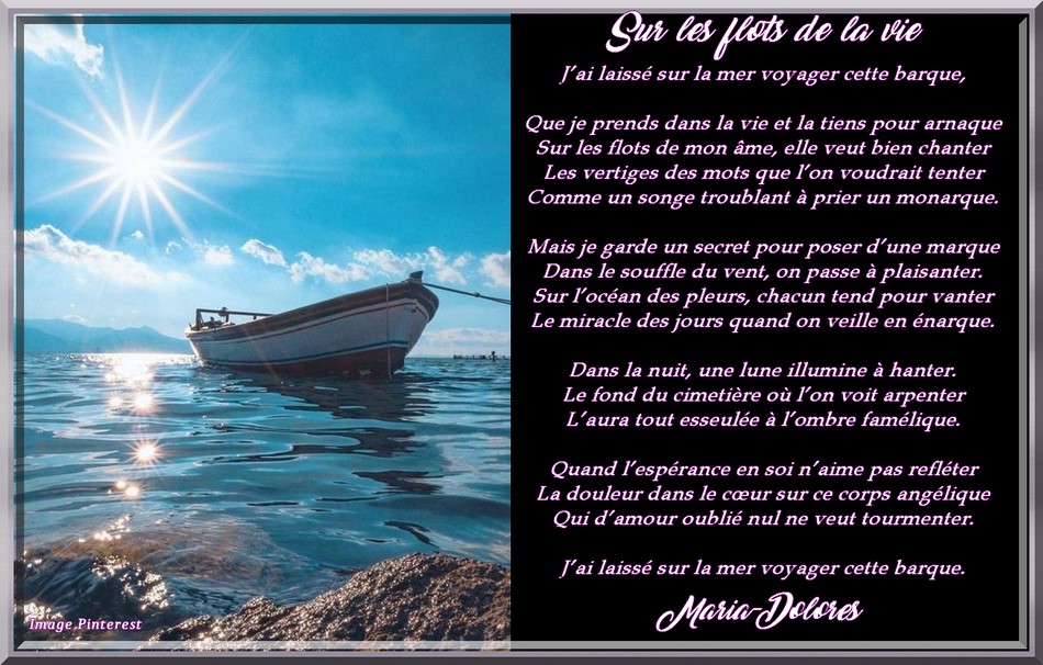 Sur Les Flots De La Vie Forme Le Sonnet Seizain Image Pinterest Poemes De Marido Toutes Formes