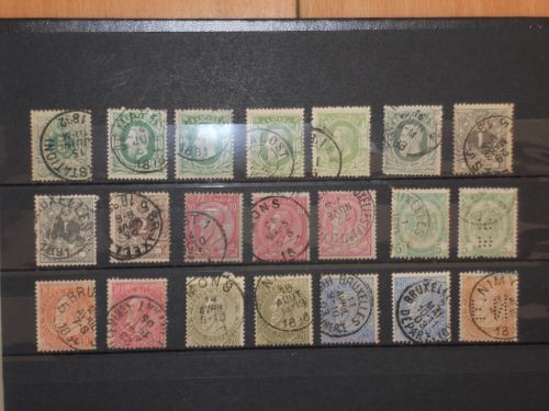 Belgique : Lot de timbres anciens oblitérés datant de 1884 a 1900
