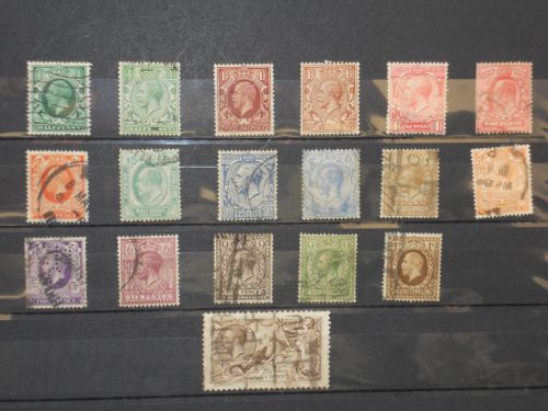 Grande-Bretagne : lot de timbres oblitérés datant de 1912-34 : cote + 80 euros.