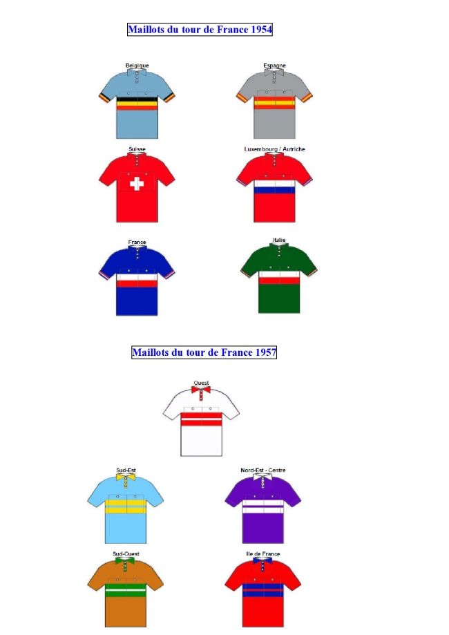 100 - Les maillots des équipes nationales (tdf 54) et régionales (tdf 57) copiés sur les cyclistes Starlux.