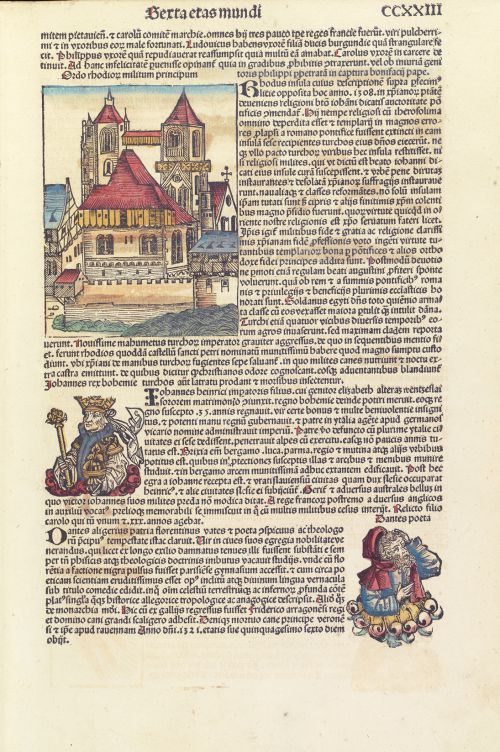 Chroniques de Nuremberg par Hartmann Schedel_Incunable_1493_Feuillet imprimé et illustré