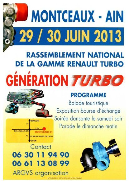 Juin 2013 : Rassemblement National de la gamme Renault Turbo