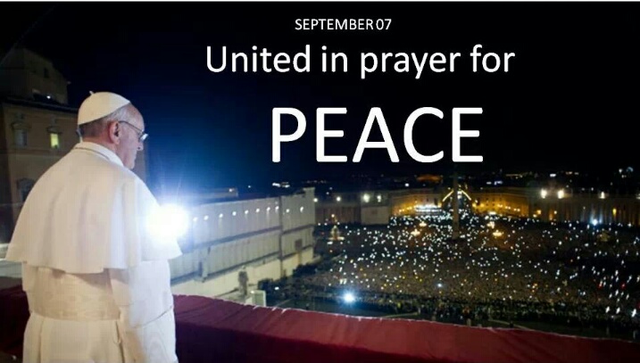 Prier avec le pape François le 7 septembre 2013.jpg