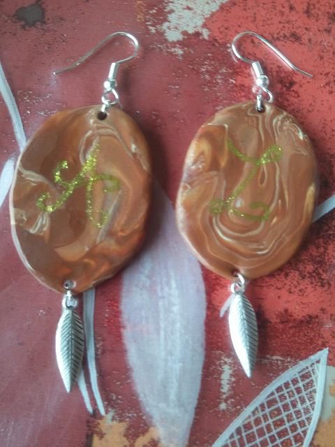 Boucles d'oreilles caramel