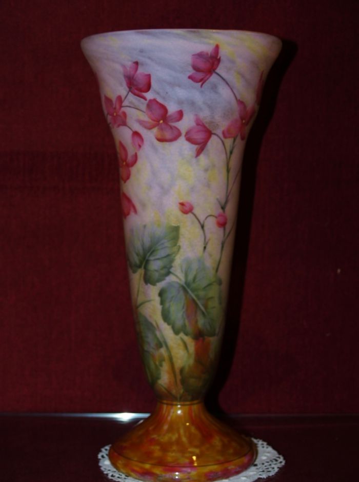 Vase aux begonias H 44 cm