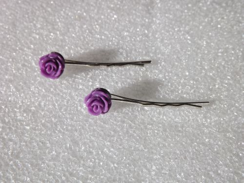 barrettes roses mauves x3