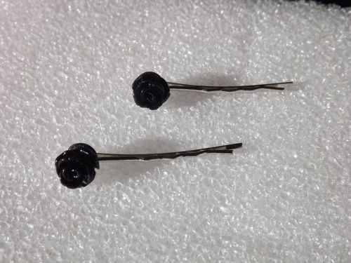 barrettes roses noires x3