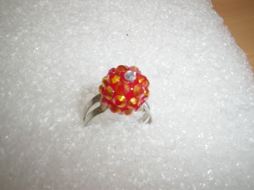 bague réglable shambala rouge