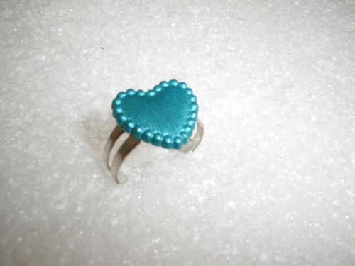 bague réglable coeur turquoise