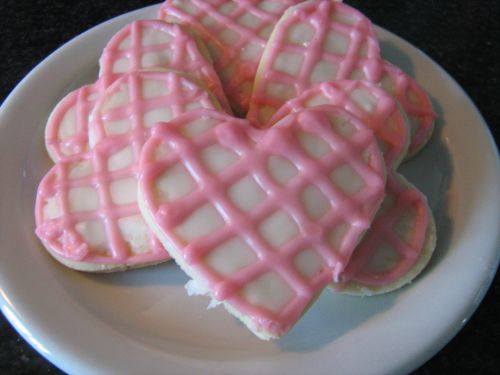 Biscuits au beurre en forme de coeur