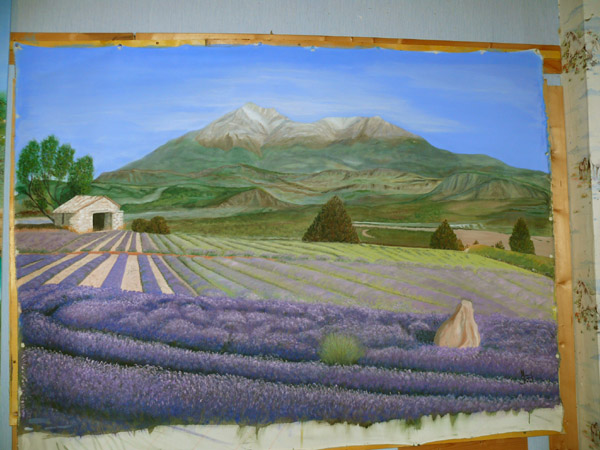 peinture sur toile- en- cours -de- finition -thème- paysage- de- provence.jpg
