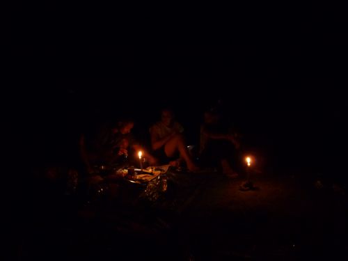 diner with candles in the cave