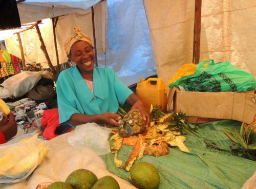 vente de fruits bord du lac