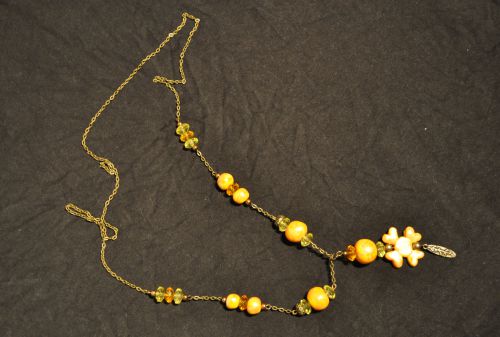 treffle et perles dégradé jaune/orange