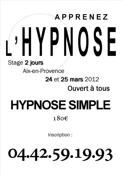 Affiche Hypnose en 2 jours