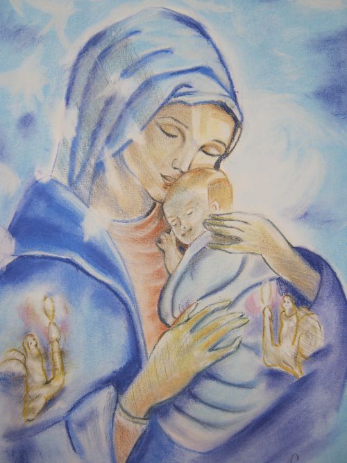 peinture de la vierge Marie