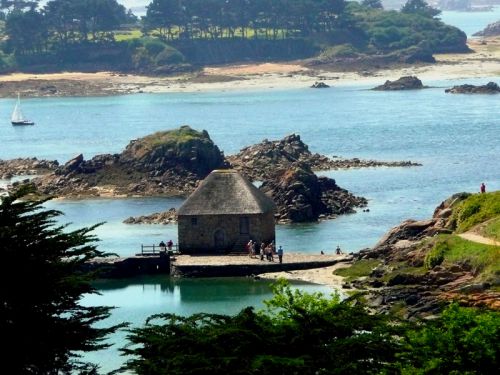 Vue du moulin depuis le sommet de l'ile