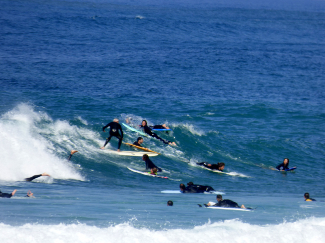 Beaucoup de surfeurs à Cap Breton