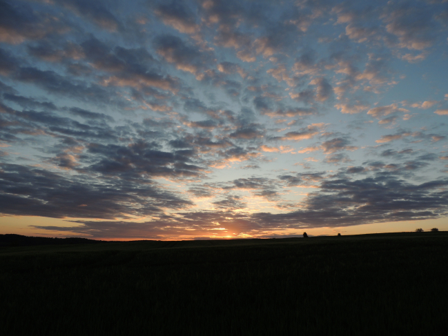 Coucher de soleil en montagne