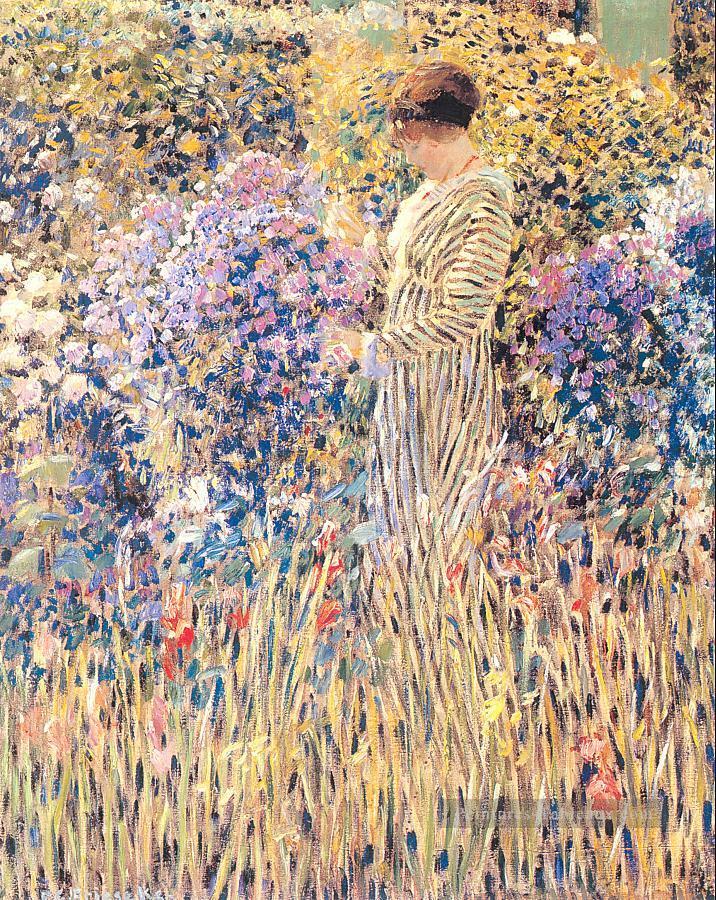 4-Lady-in-a-Garden-Impressionist-women-Frederick-Carl-Frieseke