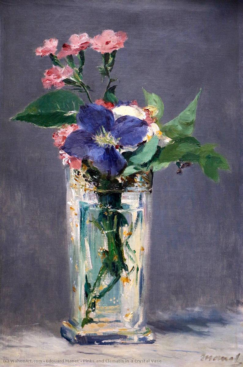 Edouard-Manet-Pinks-and-Clematis-in-a-Crystal-Vase