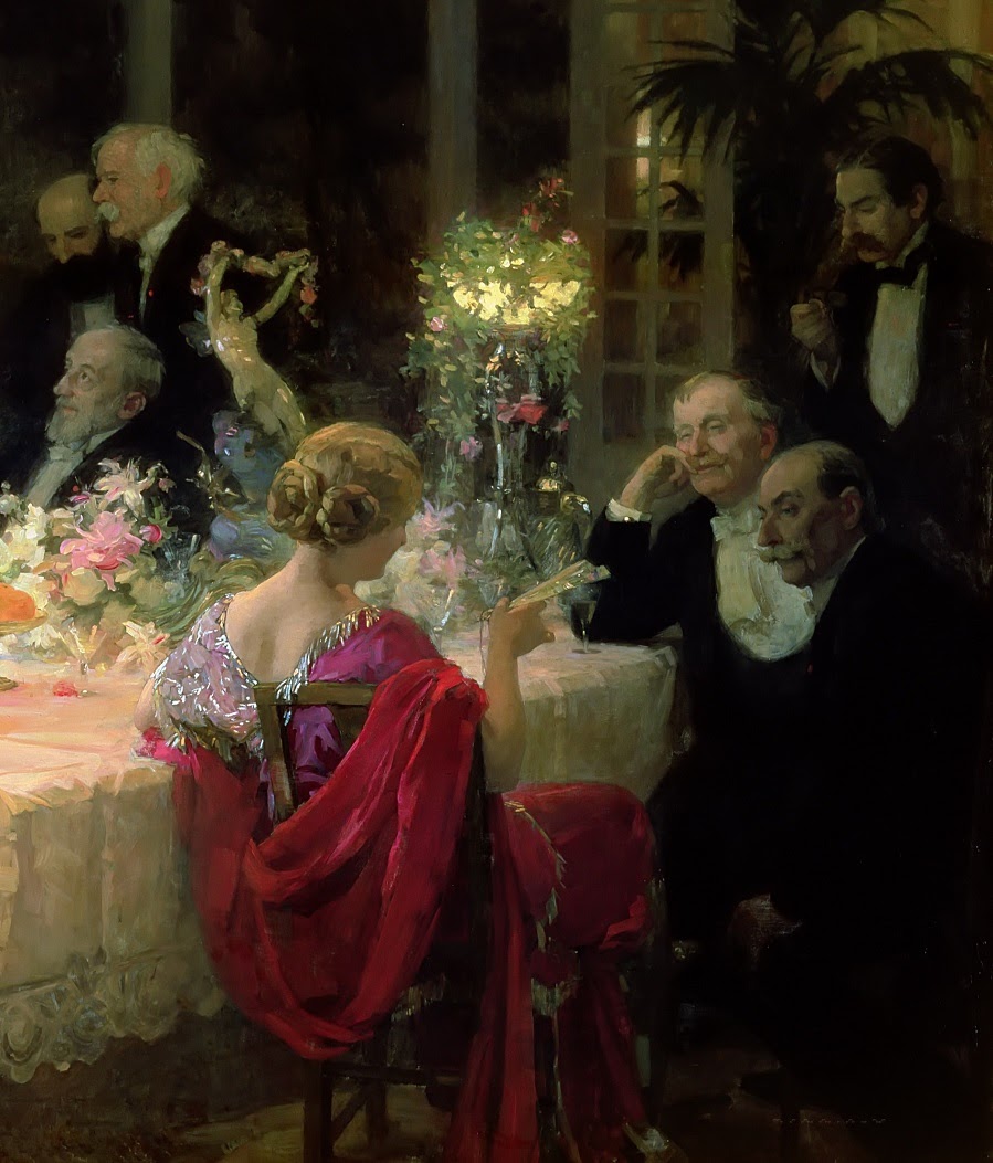 Jules-Alexandre-Grun-The-end-of-dinner-1913-detail1