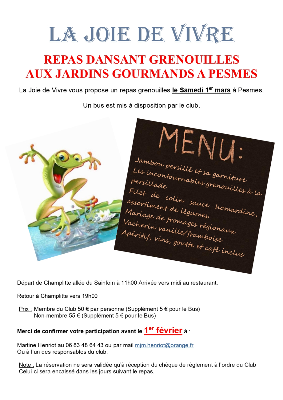 affiche repas grenouilles mars 25