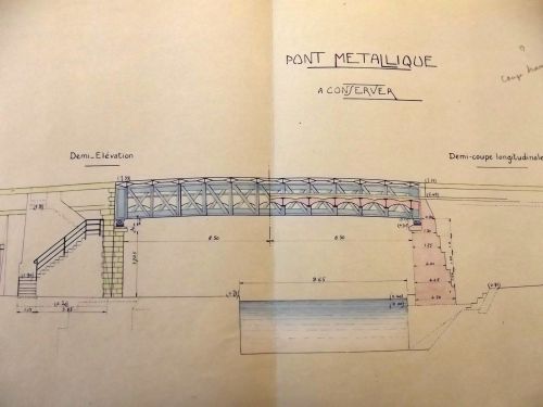 1931 Plan du nouveau pont métallique