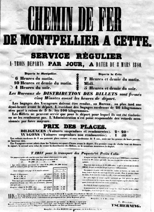 1839 La ligne Montpellier Cette