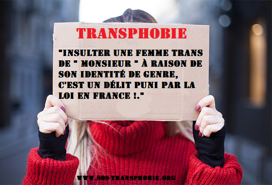 Insulte transphobe Femme Trans !