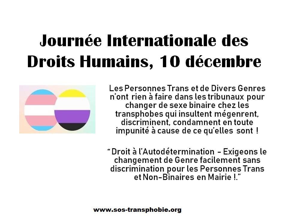Journée Internationale des Droits Humains, 10 décembre