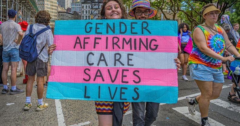 lgbtq-trans-protest-gender-affirming-healthcare-saves-lives-sign