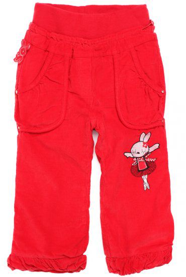pantalon en velours doublé rouge