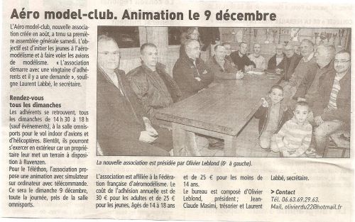 Article paru dans le Télégramme du 23/11/2012.