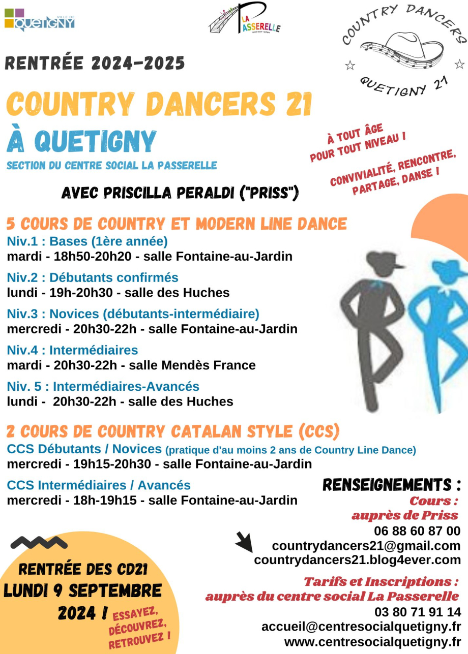 Affiche Cours Country Dancers 21 2024-2025_au 0808