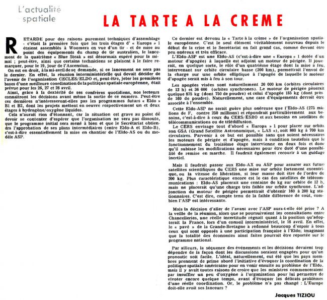 Article de Jacques Tiziou du 1er Mai 1966 Aviation Magazine N°442 avant le tir F4