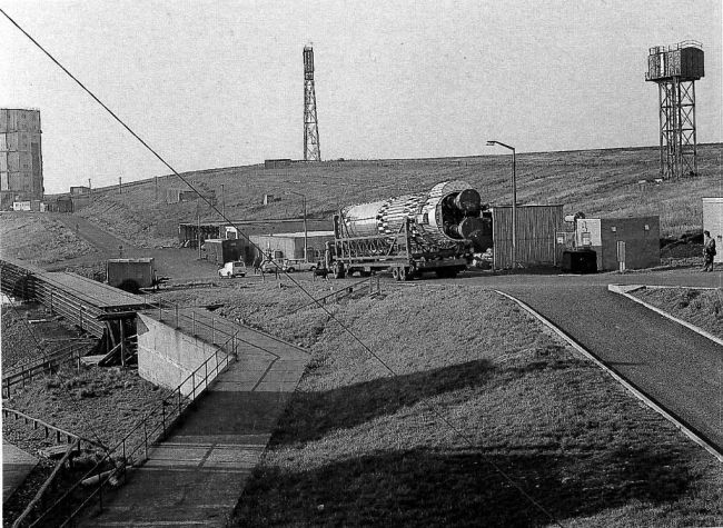 départ du site C3 à Spadeadam après les tests statiques du Blue Streak F4 le 10 Octobre 1965 pour préparatifs en vue du transfert en Australie