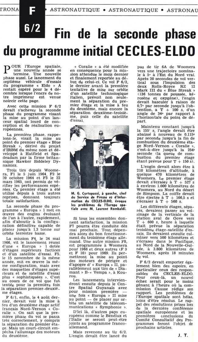 article de Jacques Tiziou dans aviation magazine du 15 décembre 1967 N°481