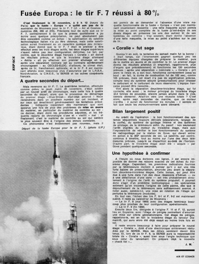 Air et cosmos N°271 du 7 décembe 1968 page 20