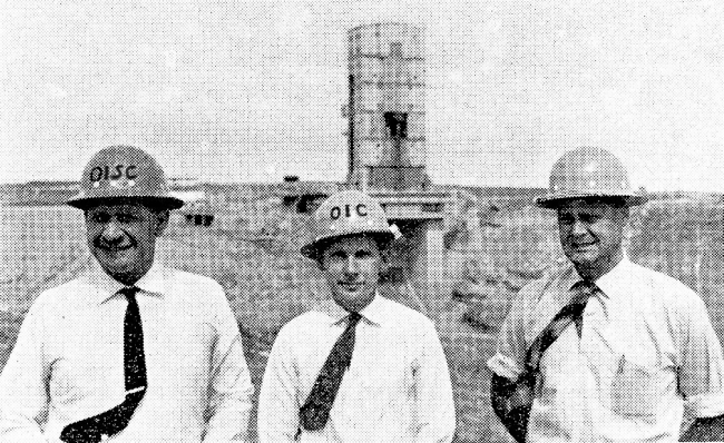 Mr C.R. Hume (officer in scientific charge) , Mr G.M. Taylor (officer in operational charge)  and R.C. Kuhne of WRE