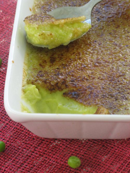 Crème brûlée aux petits pois