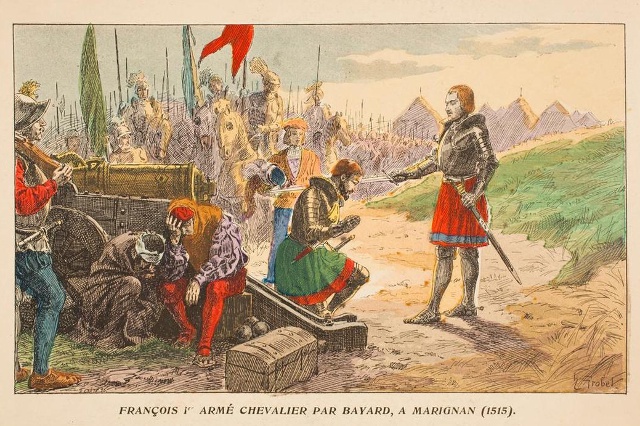 François 1er armé chevalier par Bayard 1515.jpg
